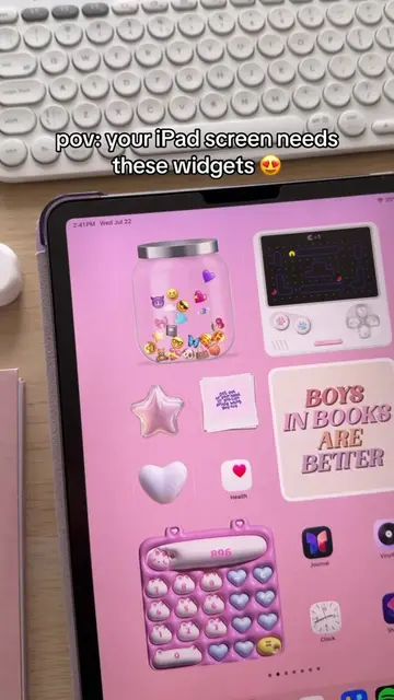My favorite iPad home screen widgets 👀🩷 🤩 #ipad #ipadtips #emoji #widgets #ap