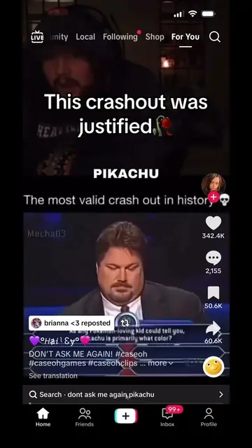 Bro did not want him to ask again😭 #pikachu #crashout #gameshow #funny 