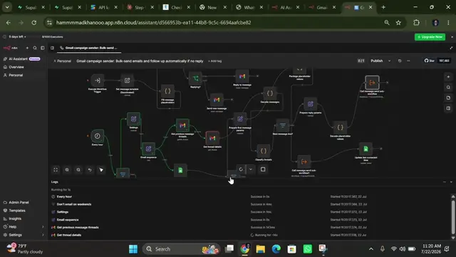 ☠️Built a fully automated AI cold email system using n8n + Google Sheets + Gmail