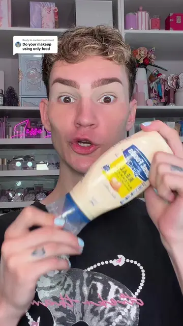 Replying to @Jordan doing my makeup with all food themed products! #makeup #vira