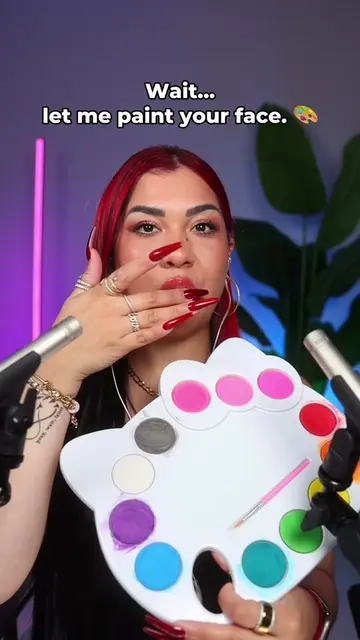 Come sit still for a minute… let me paint your face. 🎨🩷 Which color would you 