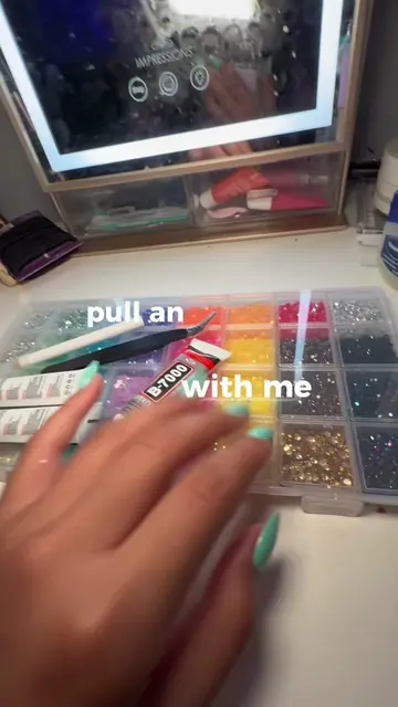 pull an all nighter with me !! #allnighter #Vlog #bedazzling #grwm #squishyasmr 