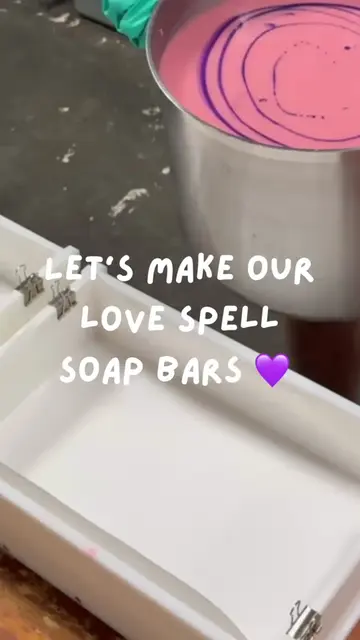 behind the scenes our famous love spell bars 🪄🩷 #soap #asmr #handmade #skincar