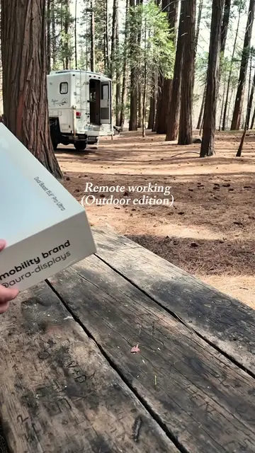 Remote working from outdoor today 🌳🌲💻 #Tech #asmr #newtech #monitor #workfrom