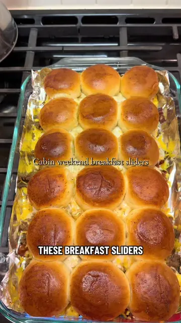 These savory breakfast sliders with egg, bacon, sausage, cheese, and gravy were 