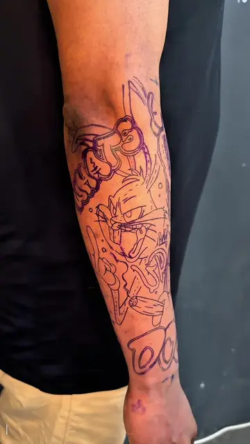 CELESTE INK SKOOL STUDIO Artist : Akash #fullsleevetattoo #cartoon  #besttattoos