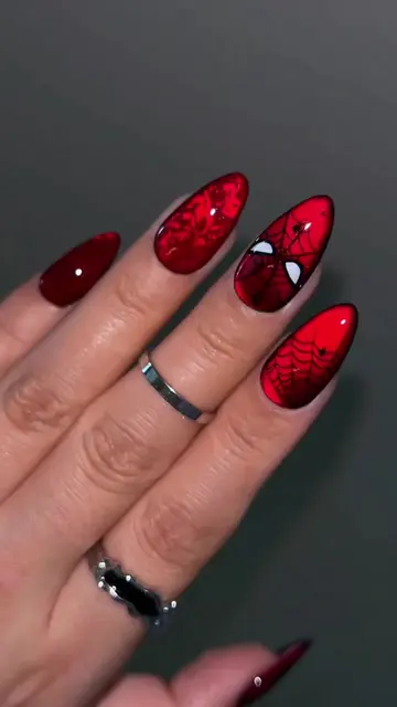 🕸️🕷️❤️ Black & Red Cat Eye Gel Spiderman Nails 💅 🛒Using Vettsy: ✨Hema-Free G