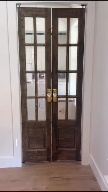 follow to see the bathroom doors we also diyed!!🤩 set is from @Grove 😍 #newhom