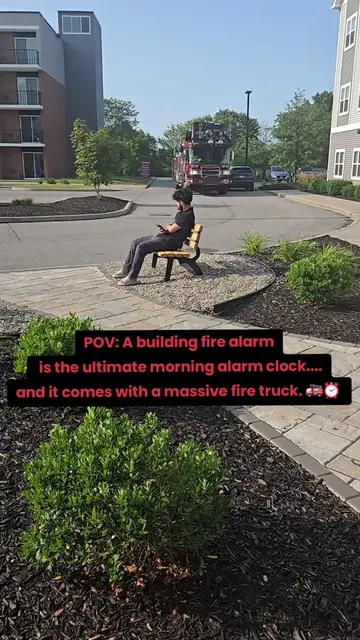 POV: A building fire alarm is the ultimate morning alarm clock... and it comes w