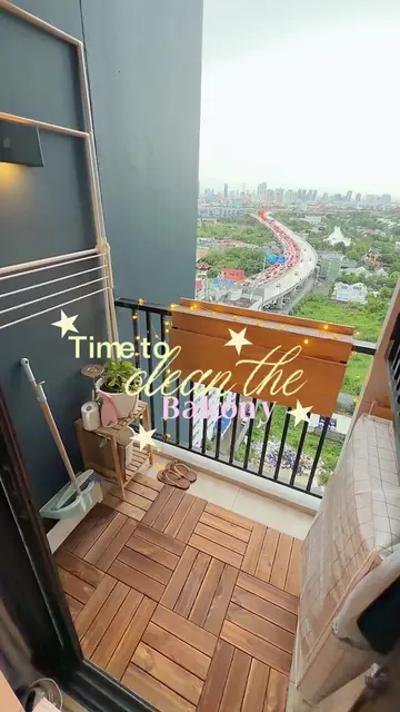 Balcony reset✨🧹🪴🛋️  #balcony #balconyview #Vlog #homedecor #creatorsearchinsi
