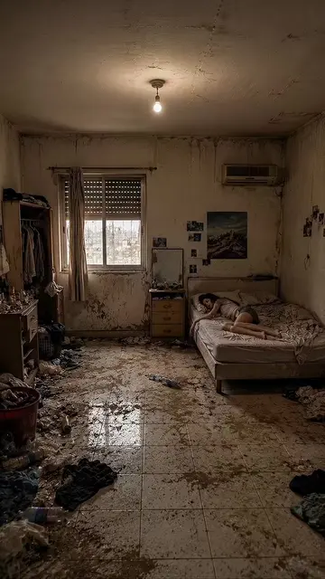 Can this burned bedroom be saved? 🔥😳 Wait until you see the final result 😍 #b