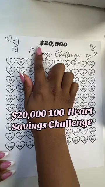 Save $20,000 with this 100 heart savings challenge 💕💸Color an icon each time y