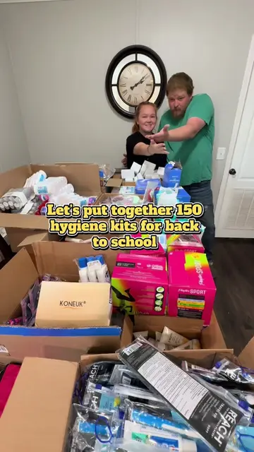 Let’s start putting together some of the hygiene kits for our back to school bas