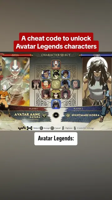 Use this cheat code to unlock Avatar Aang and Nightmare Korra! #avatarlegends #g