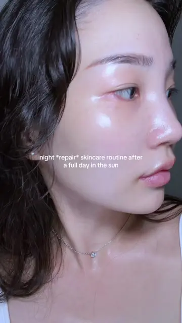my 5-step night routine cooling down irritated skin from summer heat 💙 use my A
