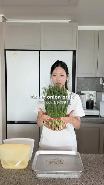 Green onion prep 쪽파 버리는거 없이 보관하는 방법🤍#foodhack #Vlog 
