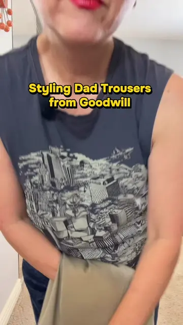 Raid your dad or husband's closet for one of these dad trousers. I feel like all