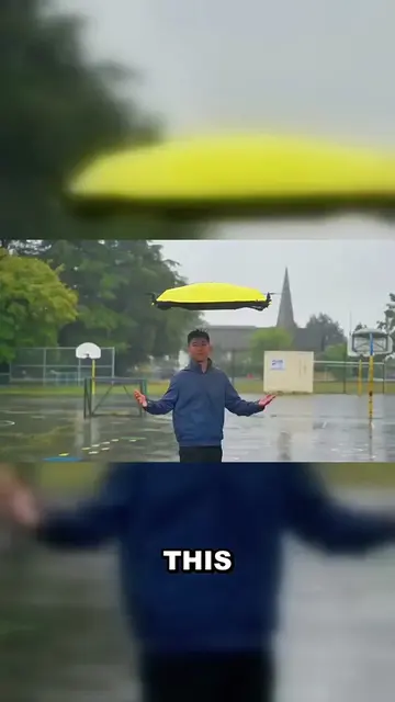 This umbrella flies itself,completely hands-free 🌂🤯 Months of crashes and fail