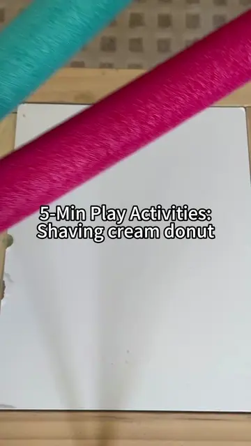 This shaving cream donut activity is a fun mix of pretend play, sensory explorat