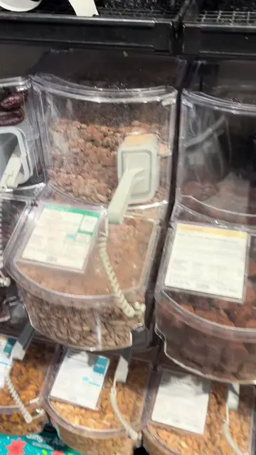 Nothing like a self serving of nuts. How dirty is the serving spoon and the (sti