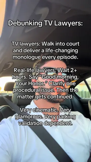 TV makes law look like dramatic speeches and perfectly timed objections. Real li