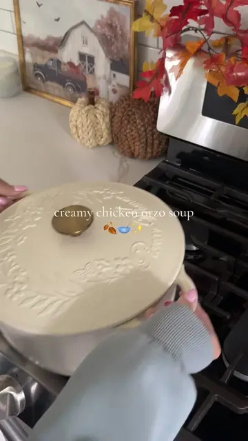this creamy chicken orzo soup is one of those cozy meals I’ll be making all soup