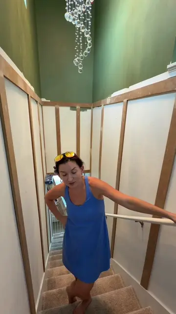 But seriously, baby wipes are goated for caulking 🙌 #diyproject #joke #staircas
