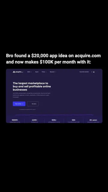 Bro found a $20,000 app idea on acquire.com and made his first sale in 2 days. M