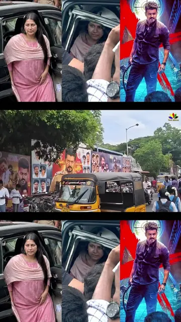 Sangeetha Vijay At Jana Nayagan FDFS 🔥 Chennai Celebration | CM Thalapathy Vija