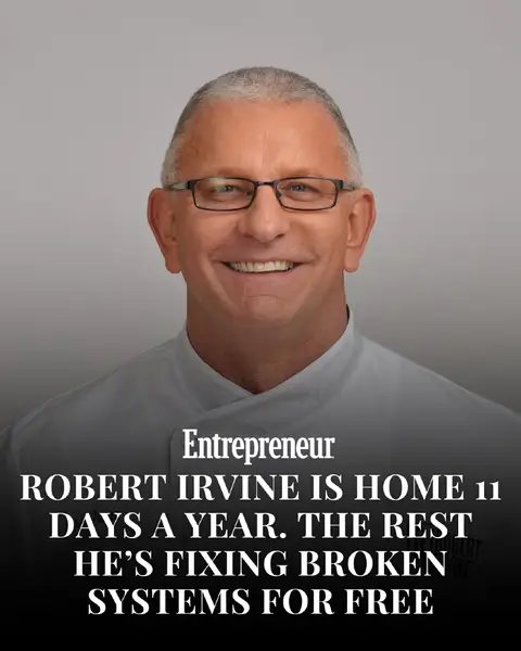 Robert Irvine is home eleven days a year. The rest of the time he's running a re