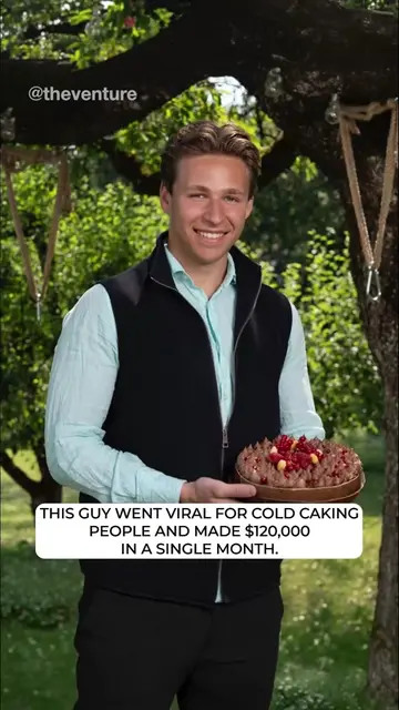 This guy went viral for “cold caking” people and made $120,000 in a single month