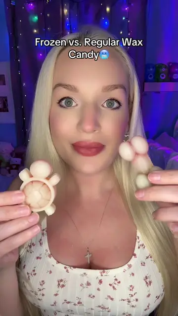 Frozen vs. Regular wax candy🥶Which is more satisfying??🤔Use code ALYSSAJORDAN 