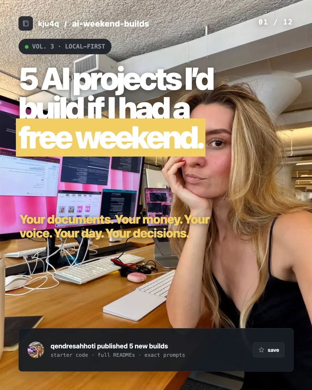 Comment BUILD and I’ll DM you the open-source repo. 🙌 This volume is all about 