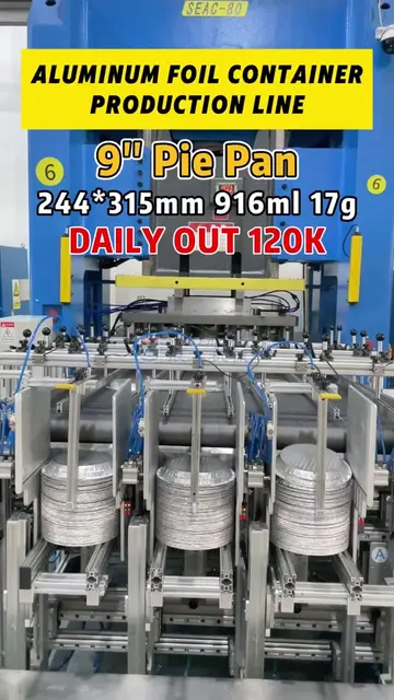 SEAC-1500 aluminum foil container production line,9'' pie pan in mass production