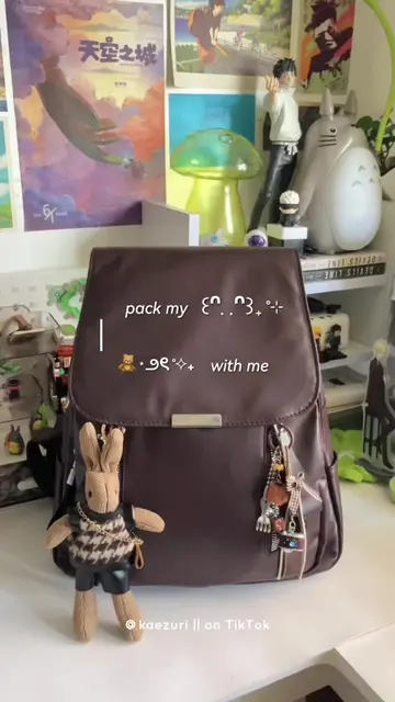 pack my mini leather backpack with me ૮₍ ˃ ⤙ ˂ ₎ა .ᐟ.ᐟ #minibackpack #leatherbac