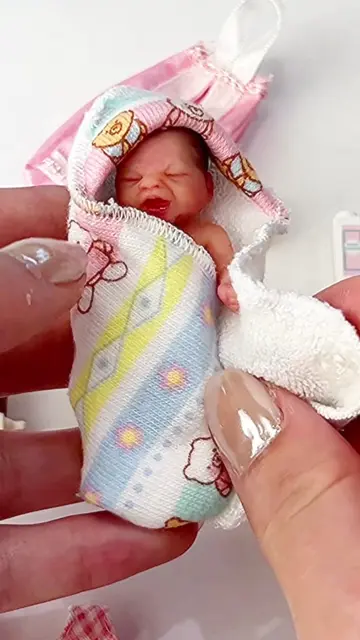 Goodnight from Grandma’s miniature nursery 🌙 and the sweetest silicone baby dol