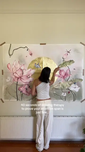 Process of my largest drawing yet! Did you pass the test? 🌸 this drawing feels 