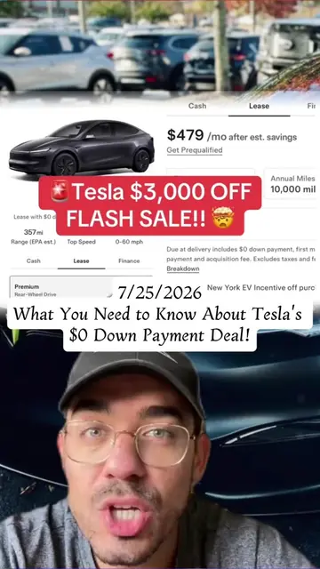 🚨 Huge news! Tesla just slashed the down payment on the Model Y from $3,000 to 