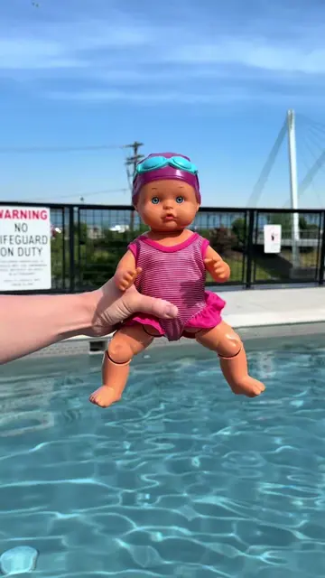 My child won’t get out of the water because of this doll 😂🏊‍♀️ #SwimmingDoll #