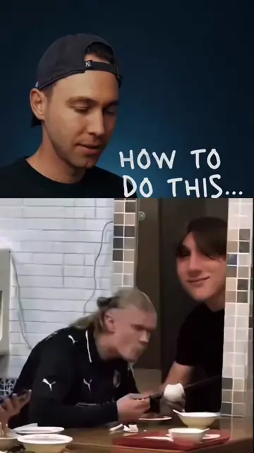Haaland gets scared template. Viral trend Haaland sudden scare in front of mirro
