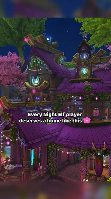 Every Nightelf deserves a home like this 💜🌙   I built a Nightelf’s dream house