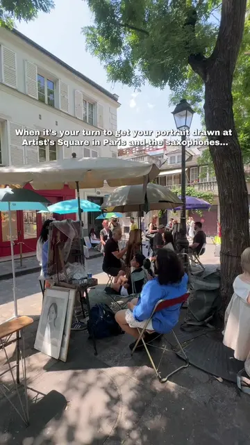 I got my portrait drawn in the Montmarte neighborhood of Paris #thingstodoinPari