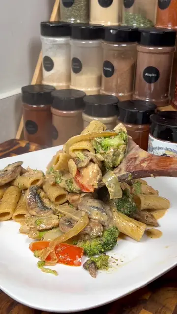 Creamy Parmesan Chicken & Veggie Pasta Ingredients: •	1 stick (½ cup) unsalted b