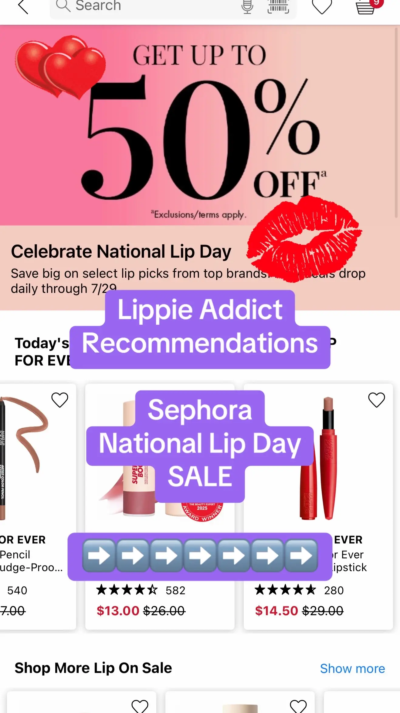 Sephora is having a sale today to celebrate national lip day and I’m here for it