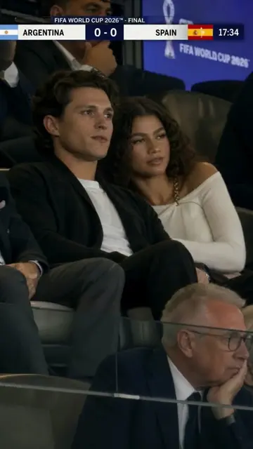 Zendaya and Tom Holland watching one of the latest worldcup games #tomholland #z