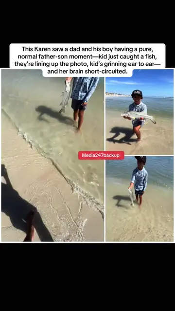 This Karen saw a dad and his boy having a pure, normal father-son moment—kid jus