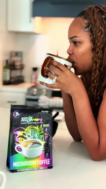 Trying our mushroom coffee for the first time. She’s a coffee drinker but NOT mu