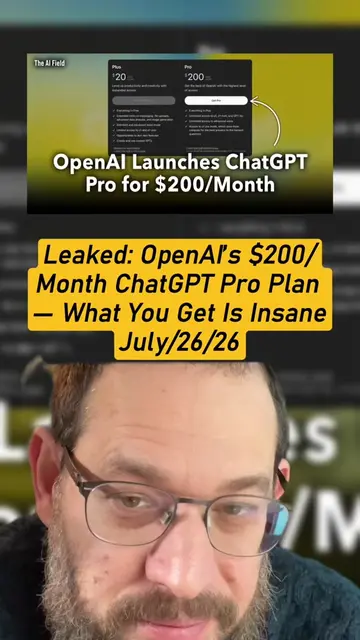 Leaked: OpenAI’s $200/Month ChatGPT Pro Plan — What You Get Is Insane
 #ChatGPTP