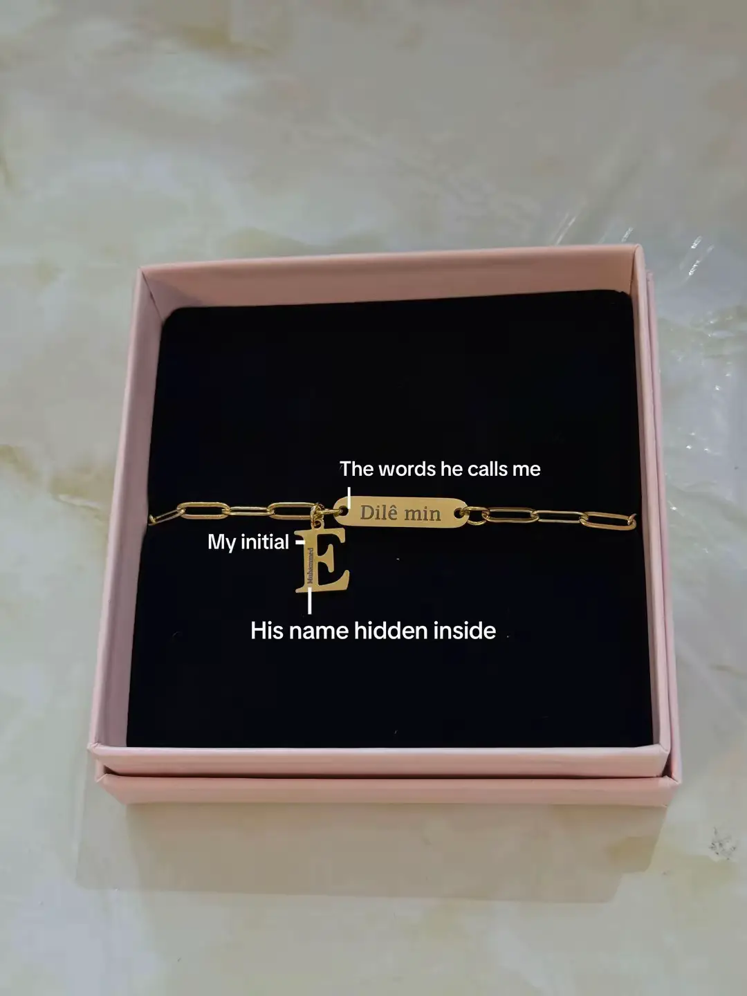 His hidden name💞 #kurdish #dilemin #armband 