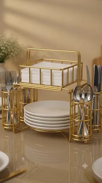✨ Dining table ko do premium look aur clutter ko karo bye! 🍽️ Is elegant Golden